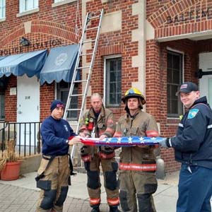 Essex Station 7 Firemen Replace Museum Flag, 2016
